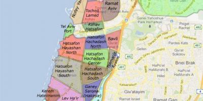 Tel-Aviv quartiers de la carte