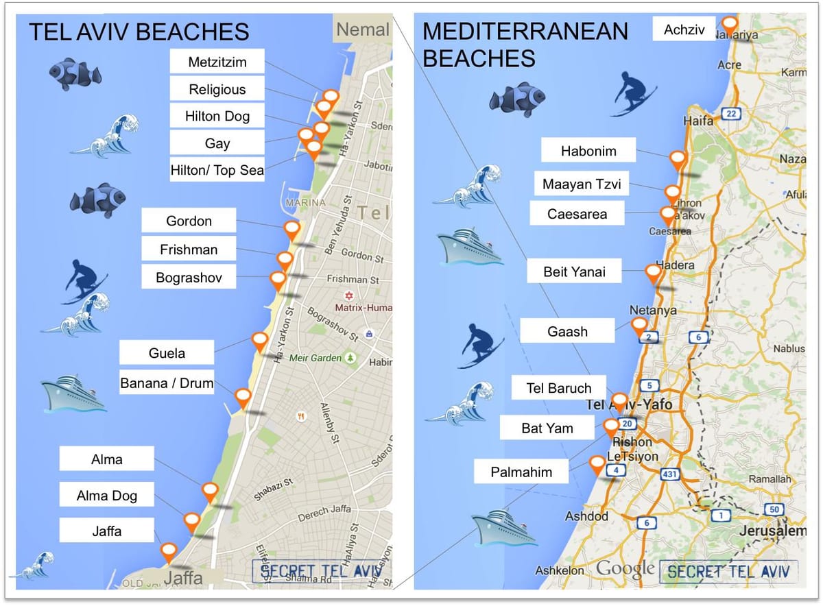 carte de Tel-Aviv