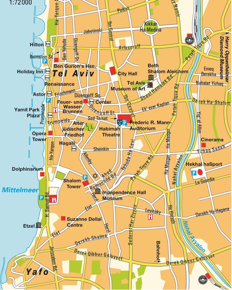 carte de la région de Tel Aviv