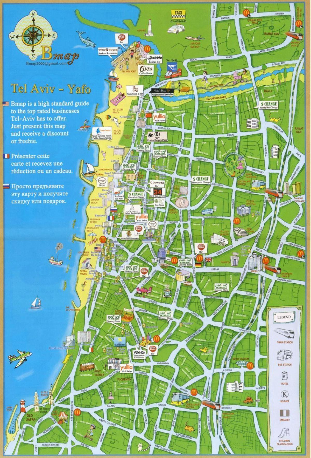 Tel-Aviv attractions de la carte