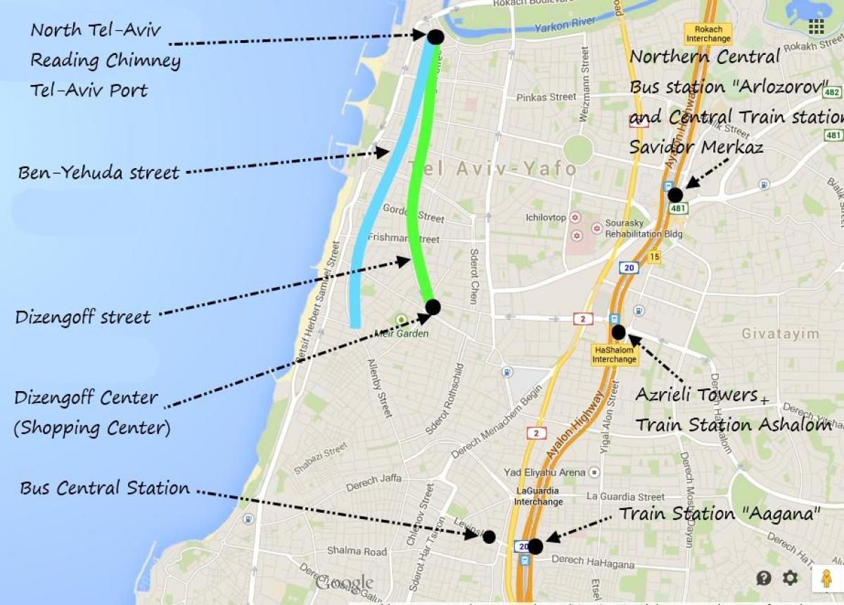 carte de Tel Aviv transports publics