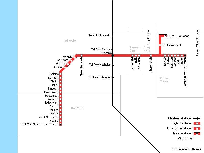 Tel-Aviv plan de métro