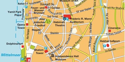 Carte de la région de Tel Aviv