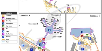 Tlv carte de l'aéroport