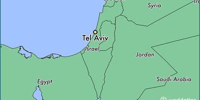 Tel-Aviv sur la carte
